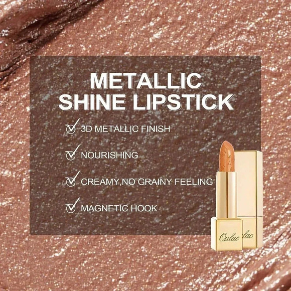 Oulac Metallic Nude Gold Lipstick for Women 4.3 g/0.15 oz (Sahara Gold(10)) - Picture 5 of 8